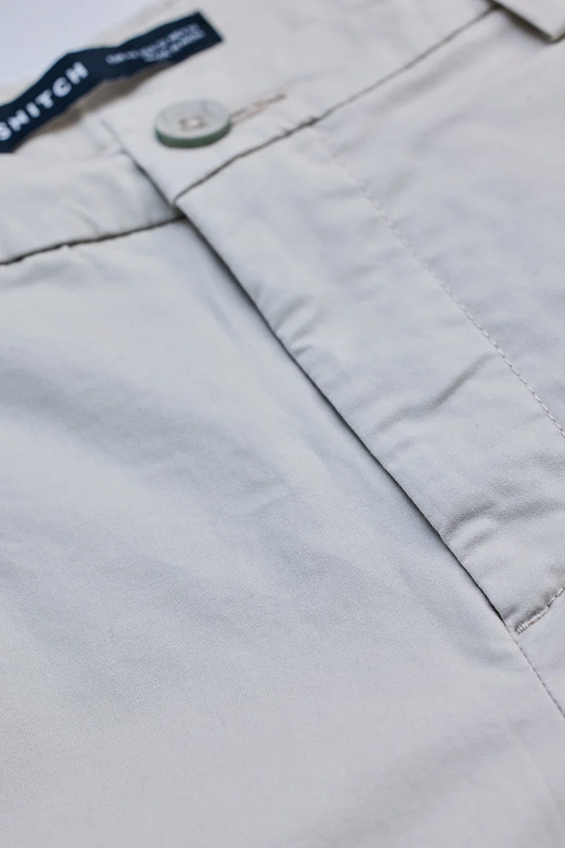 سنيتش Cream Slim Fit Trousers